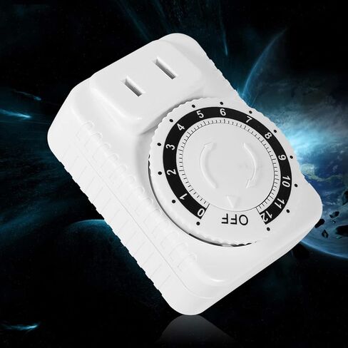 Indoor Mechanical Outlet Timer, 12 Hour Electrical Accurate Countdown Plug in Timing Switch 2 Prong Heavy Duty Grounded Outlet for Energy Saving Home Office Kitchen Phone Charger Lamps Grow Light in Saudi Arabia