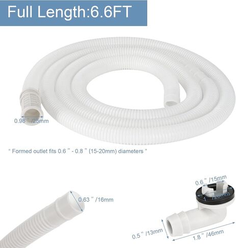 HOXHA Air Conditioner Drain Hose Kit Plastic Tubing for AC Condensate Flexible Durable Drain Hose for Mini Split AC Portable AC Washer Dishwasher Faucet, 5 Ft in Saudi Arabia