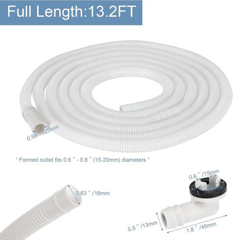 HOXHA Air Conditioner Drain Hose Kit Plastic Tubing for AC Condensate Flexible Durable Drain Hose for Mini Split AC Portable AC Washer Dishwasher Faucet, 5 Ft in Saudi Arabia