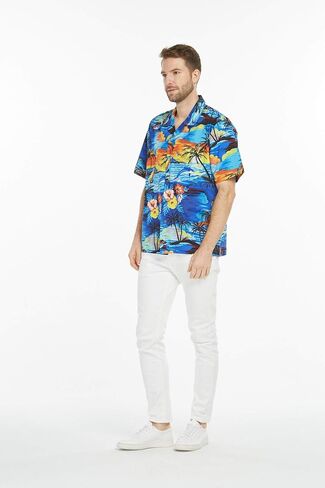Matchable Family Hawaiian Luau Men Women Girl Boy Clothes in Sunset Blue in Saudi Arabia