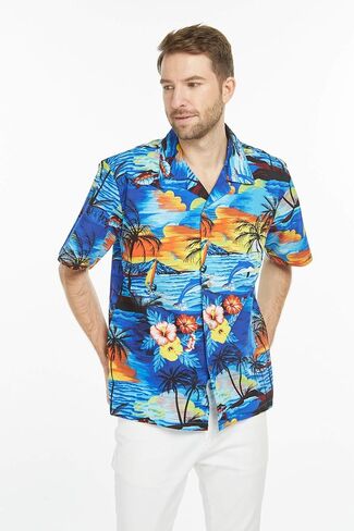 Matchable Family Hawaiian Luau Men Women Girl Boy Clothes in Sunset Blue in Saudi Arabia