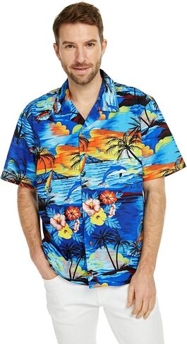 Matchable Family Hawaiian Luau Men Women Girl Boy Clothes in Sunset Blue in Saudi Arabia