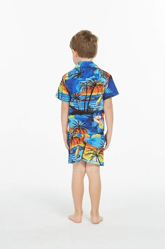 Matchable Family Hawaiian Luau Men Women Girl Boy Clothes in Sunset Blue in Saudi Arabia