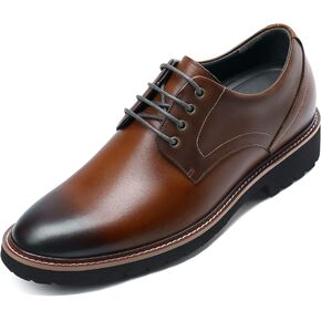 CHAMARIPA Height Increasing Shoes for Men, Leather Lace-up Dress Shoes Invisible Elevator Shoes