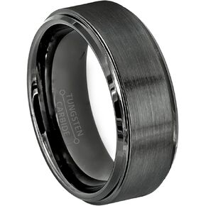 Jewelry Avalanche Brushed Gunmetal Tungsten Ring, Men's Tungsten Wedding Band in Saudi Arabia
