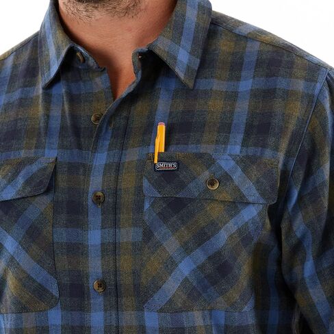 Smith's Workwear Men's Plaid Two Pocket Flannel Shirt in Kuwait