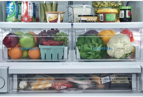 Frigidaire FRFS2823AS 36" Freestanding French Door Refrigerator 27.8 ft. Capacity, 4 Glass Shelves, 9 cu. ft. Freezer Capacity, External Water Dispenser, Ice Maker, Water Filter in Stainless Steel in Saudi Arabia