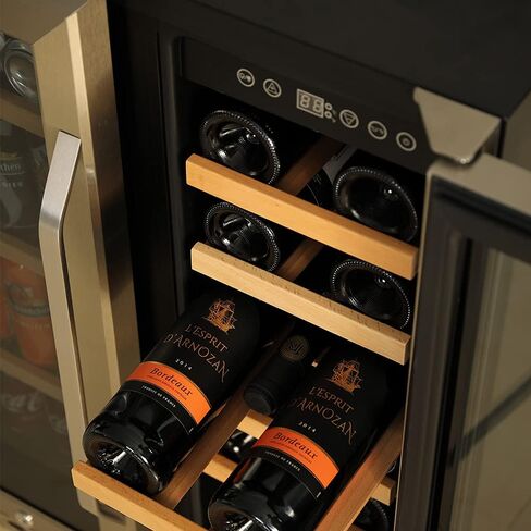Macaiiroos Wine and Beverage Refrigerator, 24 inch Under Counter Dual Zone Wine Cooler for Home - Built in Wine Fridge w/ 20 Bottles and 78 Cans Capacity in Saudi Arabia