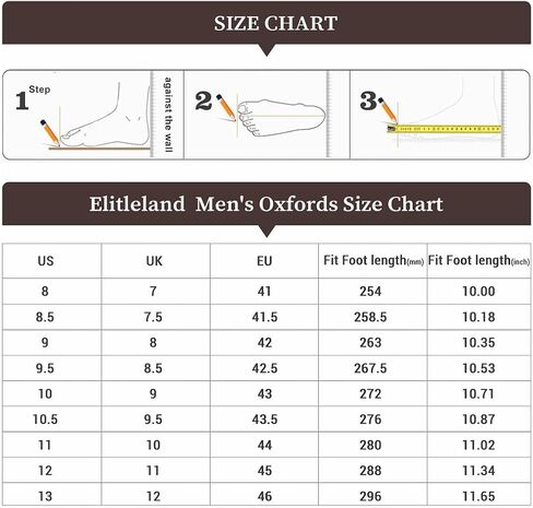 EliteLand Men's Dress Shoes, Mens Oxford Shoes, Leather Stylish Lace-up Wingtip Brogues, Business Casual Formal Derby Shoe in Kuwait