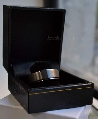 Jewelry Avalanche Brushed Gunmetal Tungsten Ring, Men's Tungsten Wedding Band in Saudi Arabia