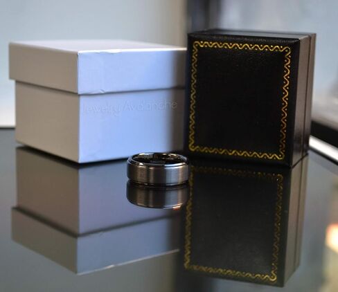 Jewelry Avalanche Brushed Gunmetal Tungsten Ring, Men's Tungsten Wedding Band in Saudi Arabia