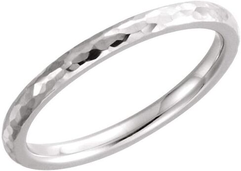 Milgrain Wedding Band Hammer Finish Comfort Fit Solid 925 Sterling Silver Real 10k 14k 18k Yellow Rose White Gold OR Platinum Ring Classic Domed 2mm 3mm 4mm 6mm in Kuwait