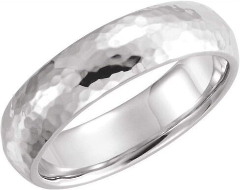 Milgrain Wedding Band Hammer Finish Comfort Fit Solid 925 Sterling Silver Real 10k 14k 18k Yellow Rose White Gold OR Platinum Ring Classic Domed 2mm 3mm 4mm 6mm in Kuwait