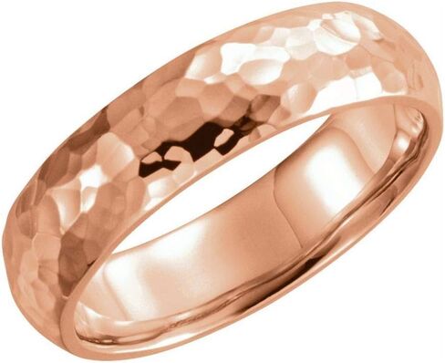 Milgrain Wedding Band Hammer Finish Comfort Fit Solid 925 Sterling Silver Real 10k 14k 18k Yellow Rose White Gold OR Platinum Ring Classic Domed 2mm 3mm 4mm 6mm in Kuwait