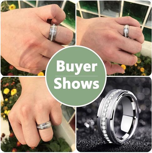Newshe Wedding Rings Set for Him and Her Women Mens Tungsten Bands Round Cz 3Ct Sterling Silver Size 5-13 in Kuwait