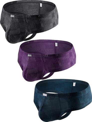 IKINGSKY Men's Four Way Stretch Cheeky Boxer Briefs Sexy Mini Cheek Thong Underwear Low Rise Pouch Under Panties in Kuwait