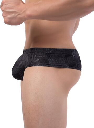 IKINGSKY Men's Four Way Stretch Cheeky Boxer Briefs Sexy Mini Cheek Thong Underwear Low Rise Pouch Under Panties in Kuwait