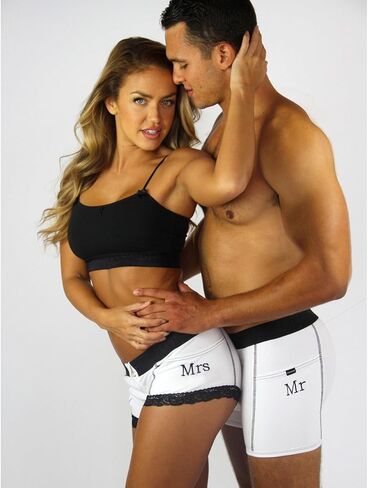 Foxers MR Monogrammed Soft White Cotton Men's Boxer Brief Underwear with Pockets S-XXL in Kuwait
