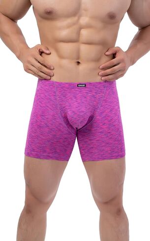 IKINGSKY Men's Quick-dry Long Leg Boxer Briefs Sexy Bulge Trunks No Ride Up Shorts Underwear Seamless Front Under Panties in Saudi Arabia