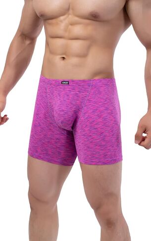 IKINGSKY Men's Quick-dry Long Leg Boxer Briefs Sexy Bulge Trunks No Ride Up Shorts Underwear Seamless Front Under Panties in Saudi Arabia