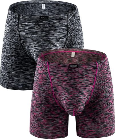 IKINGSKY Men's Quick-dry Long Leg Boxer Briefs Sexy Bulge Trunks No Ride Up Shorts Underwear Seamless Front Under Panties in Saudi Arabia
