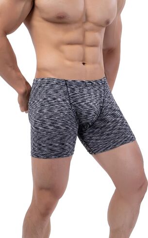 IKINGSKY Men's Quick-dry Long Leg Boxer Briefs Sexy Bulge Trunks No Ride Up Shorts Underwear Seamless Front Under Panties in Kuwait