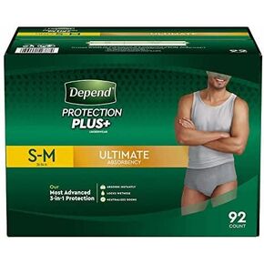 Depend Protection Plus Ultimate Max Absorbency 3-in-1 SureFit Flexible Underwear for Men: S-M in Kuwait