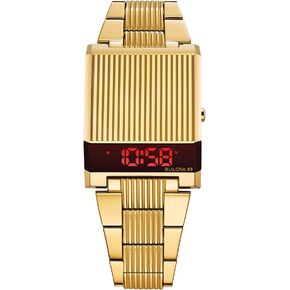 Bulova Mens Archive Series LED Computron Gold Stainless Steel Watch, Red LED Display Style: 97C110 in Saudi Arabia