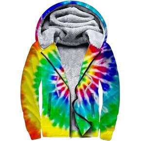 Frcavbin Men's Zip Up Hoodie Heavyweight Winter Sweatshirt Fleece Sherpa Lined Warm Jacket for Men Women S-3XL in Kuwait