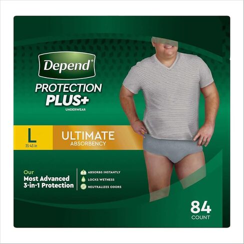 Depend Protection Plus Ultimate Max Absorbency 3-in-1 SureFit Flexible Underwear for Men: S-M in Saudi Arabia