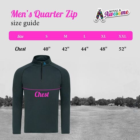 Royal & Awesome Quarter Zip Golf Pullovers for Men 1/4 Zip Pullover, Grey Golf Sweater for Men, Mens Quarter Zip Pullover Men in Kuwait