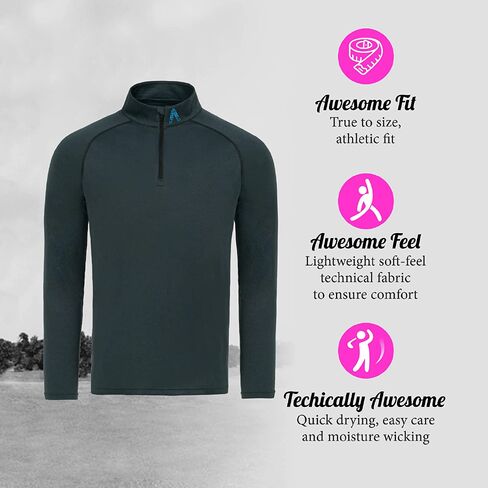 Royal & Awesome Quarter Zip Golf Pullovers for Men 1/4 Zip Pullover, Grey Golf Sweater for Men, Mens Quarter Zip Pullover Men in Kuwait