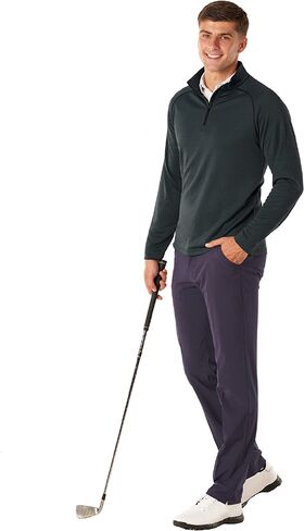 Royal & Awesome Quarter Zip Golf Pullovers for Men 1/4 Zip Pullover, Grey Golf Sweater for Men, Mens Quarter Zip Pullover Men in Kuwait