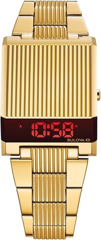 Bulova Mens Archive Series LED Computron Gold Stainless Steel Watch, Red LED Display Style: 97C110 in Kuwait
