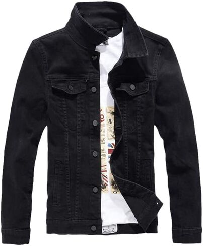 Men Denim Jackets Slim Fit Denim Coat Military Jacket Yellow Black Green White Jeans Jacket in Saudi Arabia