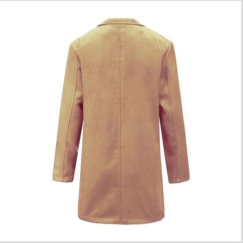 Men's Single-Breasted Mid-Length Suit Jacket Lightweight Trench Coat Long Overcoat Winter Pea Coat Casual Sport Coat in Kuwait