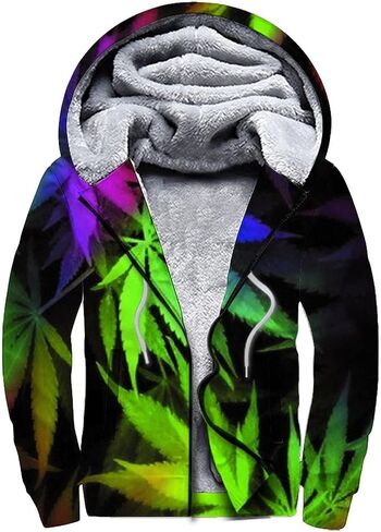Frcavbin Men's Zip Up Hoodie Heavyweight Winter Sweatshirt Fleece Sherpa Lined Warm Jacket for Men Women S-3XL in Saudi Arabia