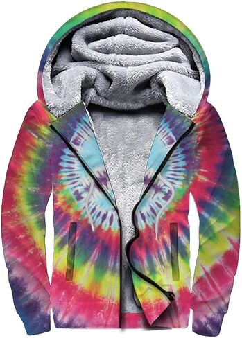 Frcavbin Men's Zip Up Hoodie Heavyweight Winter Sweatshirt Fleece Sherpa Lined Warm Jacket for Men Women S-3XL in Saudi Arabia