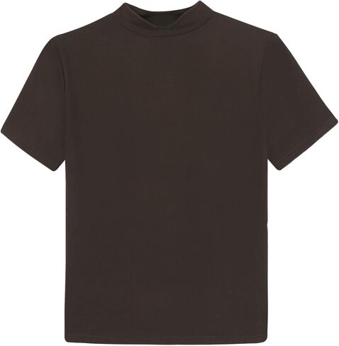 JEATHA Mens Mock Turtleneck Pullover T-Shirt Top Short Sleeve Solid Undershirt Base Layer Undershirt in Saudi Arabia