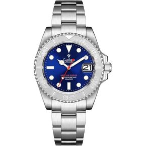 CADISEN Men’s Automatic Watch Mechanical Watch Casual Watches for Men Leather Band Waterproof Sapphire