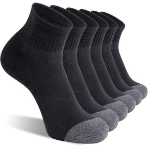 CS CELERSPORT 6 Pack Men's Ankle Socks with Cushion Athletic Running Socks