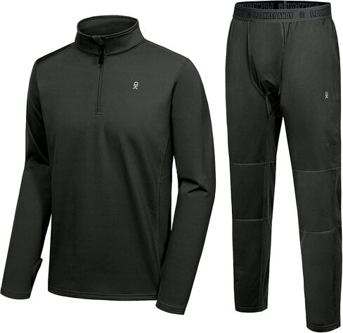 Little Donkey Andy Men's Winter Fleece Pajama Set Warm Long Sleeve Pjs Quarter Zip Sleepwear Lounge Pants With Fly in Saudi Arabia
