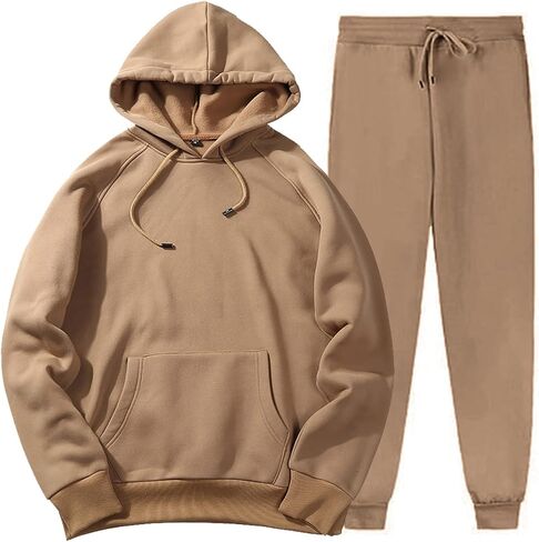 Men's Tracksuits,2 Piece Athletic Hoodie Tracksuit Set Activewear Solid Sweatshirt Sweatpant Sports Set for Men SweatSuit in Saudi Arabia