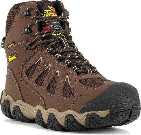 Thorogood Crosstrex 6" Insulated Waterproof Hiking Boots for Men - Breathable Premium Leather and Mesh with Comfort Insole and Athletic Traction Outsole; ASTM Rated in Saudi Arabia
