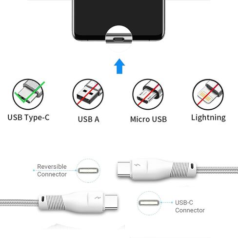 كيبل شحن طويل بطول 10 قدم من USB-C الى USB C، كيبل شحن طويل لسامسونج جالكسي S22/S22 بلس/S22 الترا/S21/S21 FE/A52 5G/A71 5G/A53، تاب S7/S7+/S8/S7 FE، بكسل 6/6 برو/4A 5G/5 5A 3A 4XL 6 شحن سريع شحن سريع in Saudi Arabia