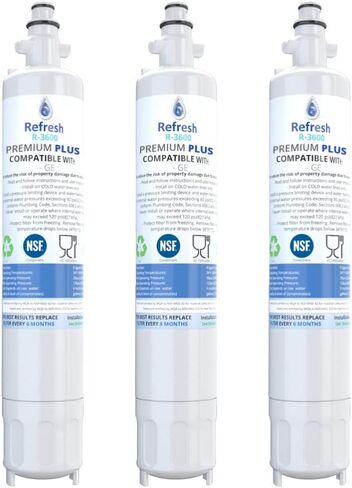فلتر ثلاجة بديل NSF-53 تحديث متوافق مع طرازات GE RPWF، R-3600 وفلاتر الفلتر RWF1063، RWF3600A، RPWF، WSG-4 (لا يناسب RPWFE) - 3 عبوات in Saudi Arabia