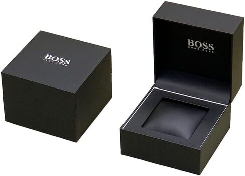 BOSS Allure Men's Chronograph Stainless Steel and Leather Strap Watch, Color:Black (Model: 1513920) in Saudi Arabia