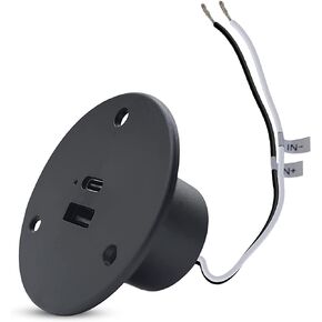 مقبس شاحن USB Facon 12V RV، QC3.0 شاحن سريع USB من النوع A + النوع C PD 18W، منفذ شحن USB RV مثبت على الحائط، لمنزل متنقل RV Trailer Camper Boat Marine (أسود) in Kuwait