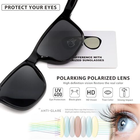 POLARKING خمر النظارات الشمسية المستقطبة للرجال والنساء الرياضة القيادة شادي الأشعة مستطيل نظارات شمسية 100% حماية من الأشعة فوق البنفسجية in Saudi Arabia