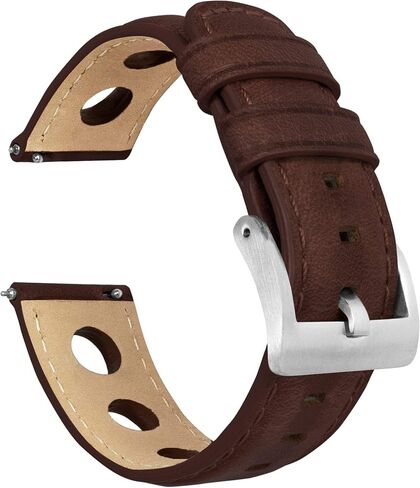 Barton Racing & Rally Horween Leather Straps with Integrated Quick Release Spring Bars - Standard Length fits Wrists 5" to 8"-18mm, 19mm, 20mm, 21mm, 22mm, 23mm & 24mm Watch Bands - Choose Strap Color & Width in Kuwait